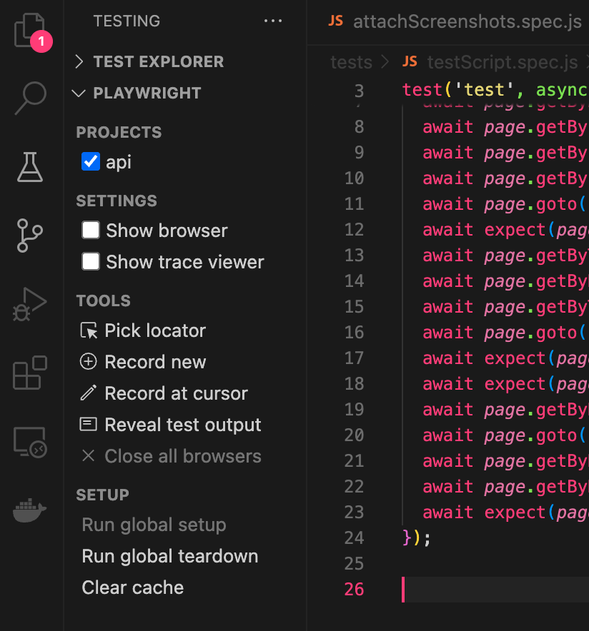 the VS code extensions tab